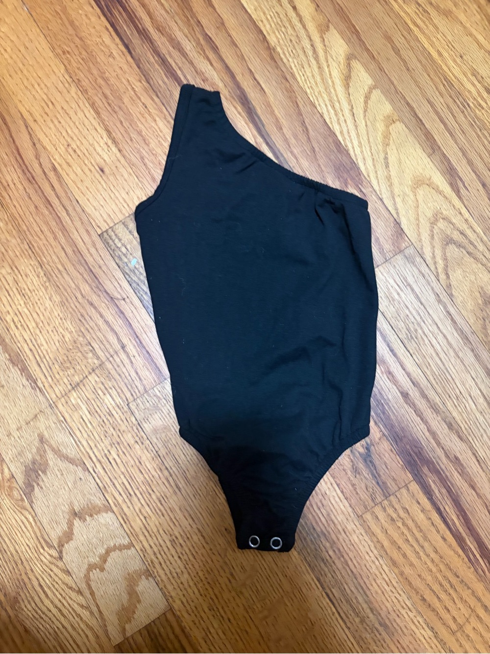 5/$20 Kids One-Shoulder Black Bodysuit Top
